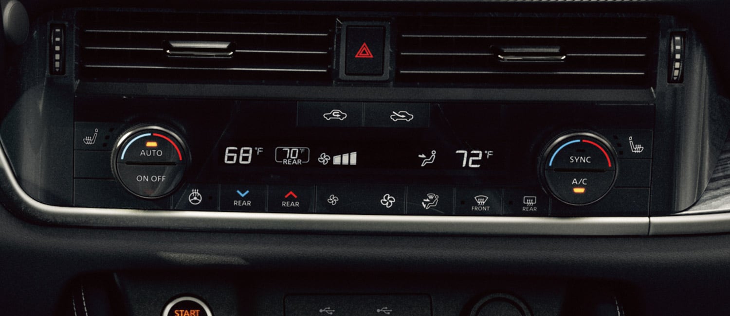  2022 Nissan Rogue tri-zone temerature control.