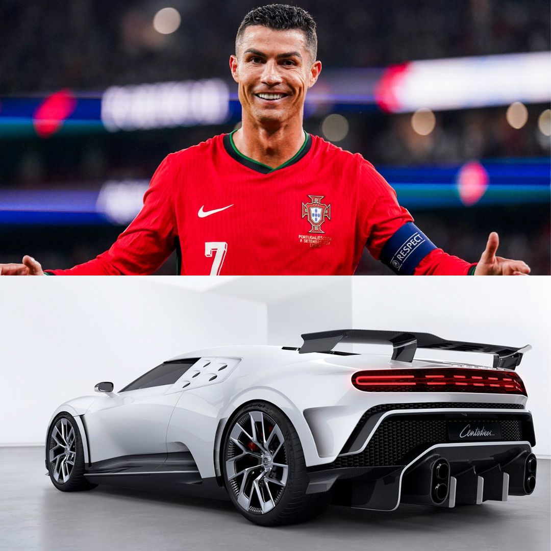 Cristiano Ronaldo and his Bugatti Centodieci.