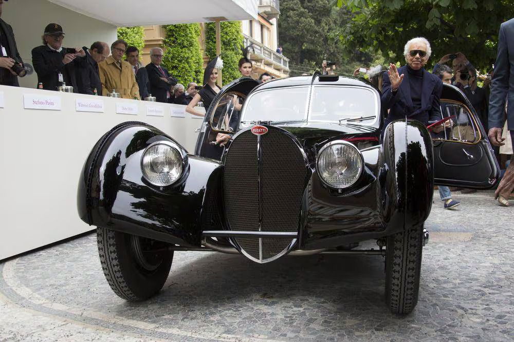 Ralph Lauren and his 1936 Bugatti Type 57SC Atlantic.