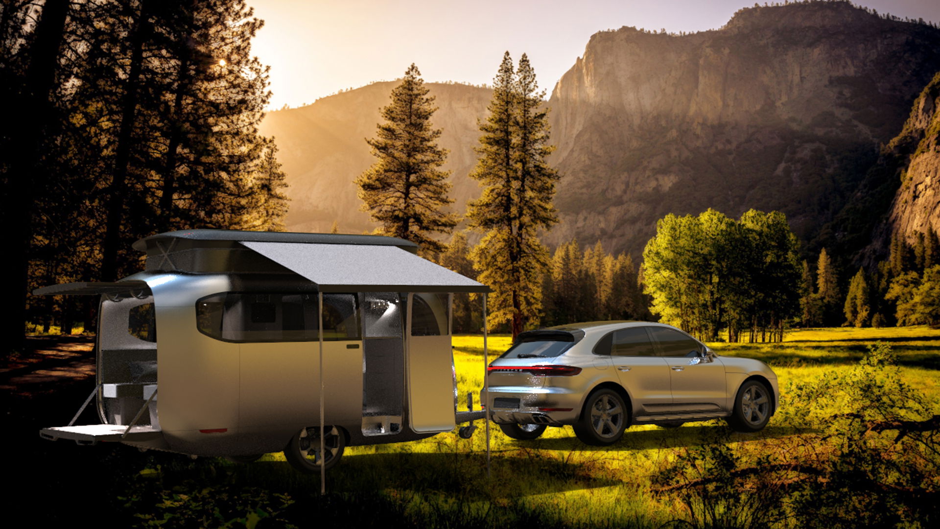 Porsche camping trailer.