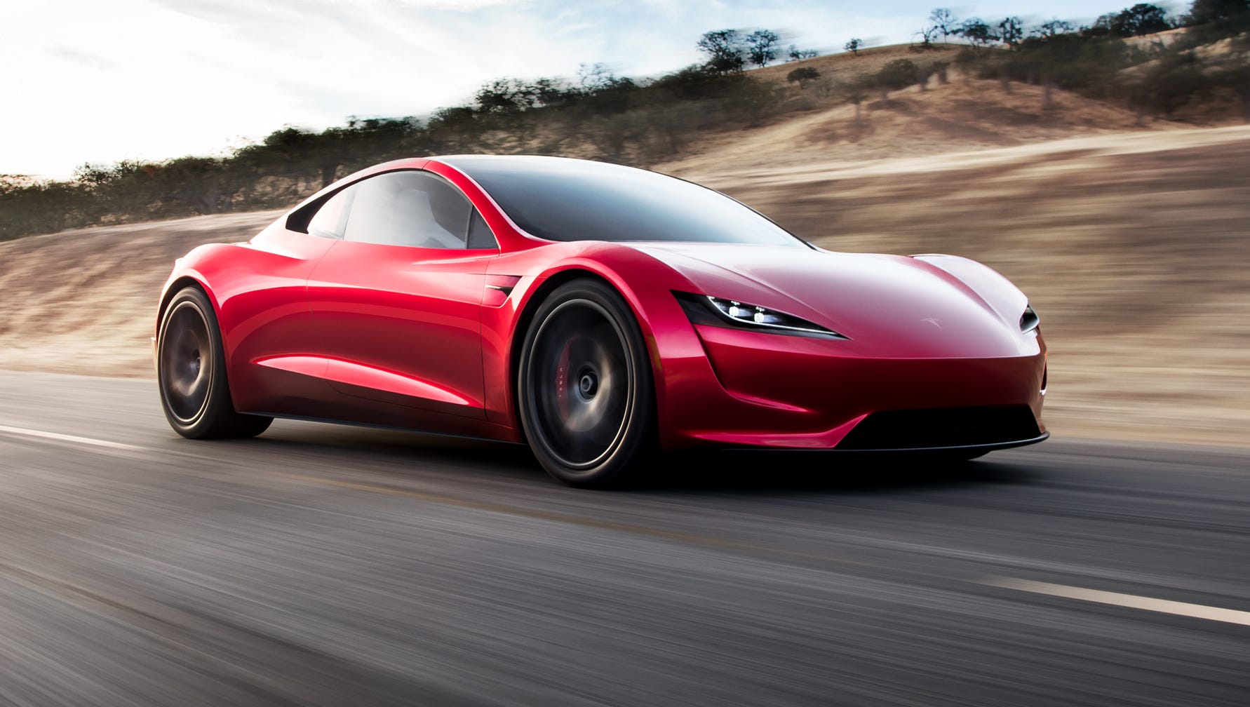 The world's highest horsepower cars: Tesla Roadster.