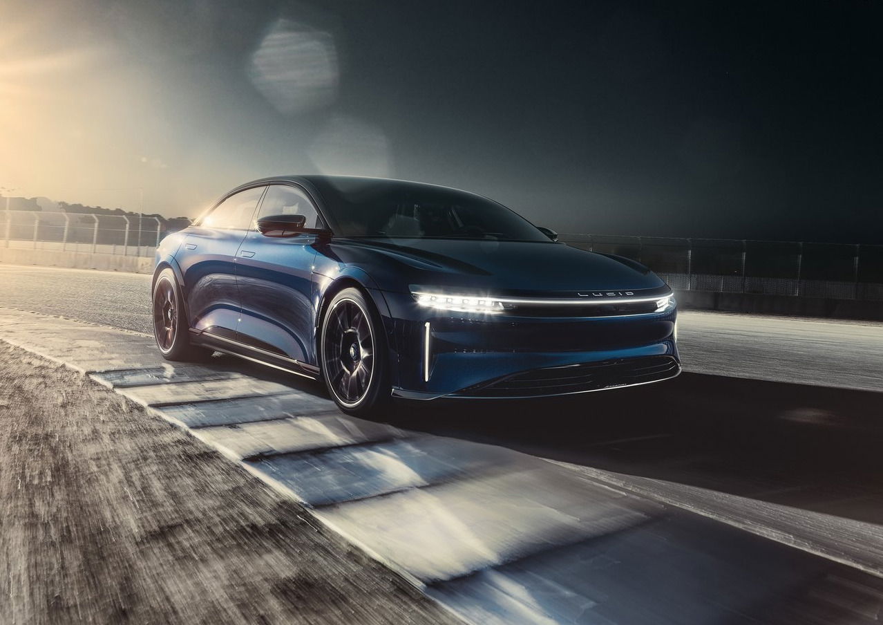 Cars that reach 130 mph in 10 seconds: Lucid Air Sapphire.