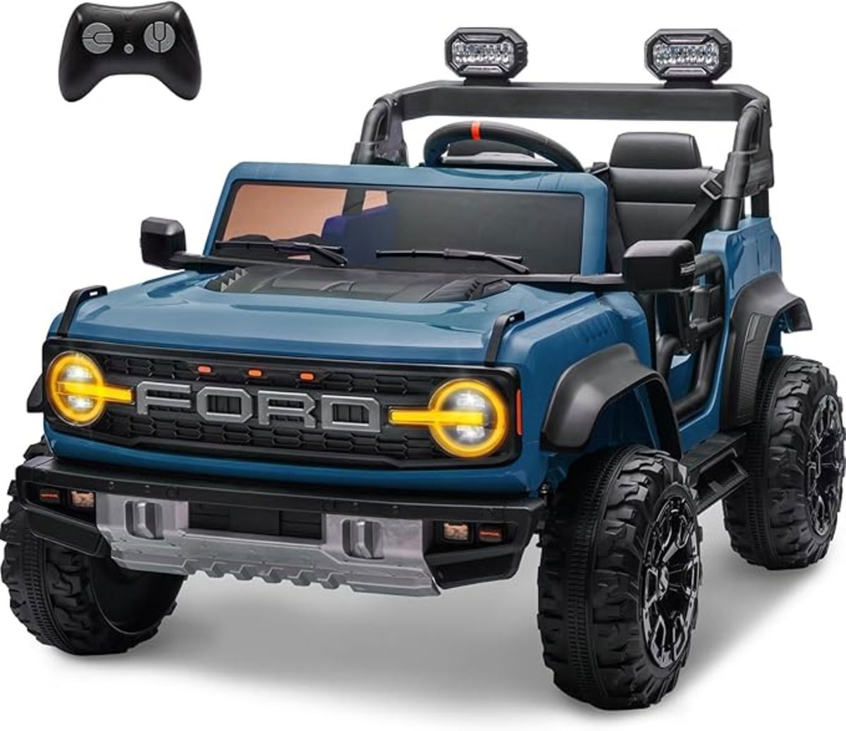 Infant remote control ride on cars: ENYOPRO 24V Ford Bronco Raptor Ride-On Car.