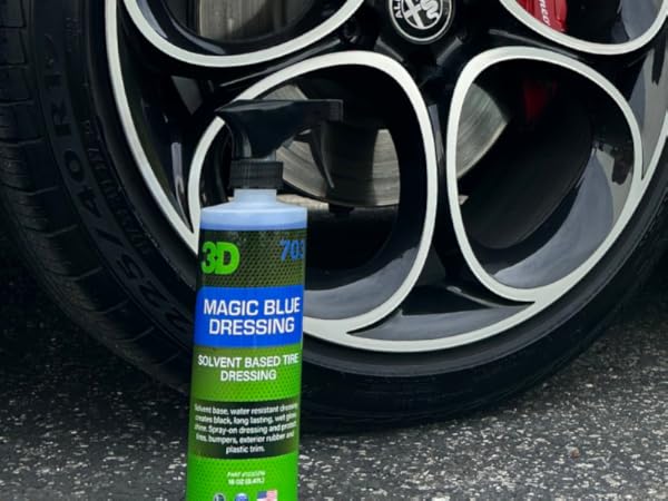 Affordable car detailing products: tire shine product.