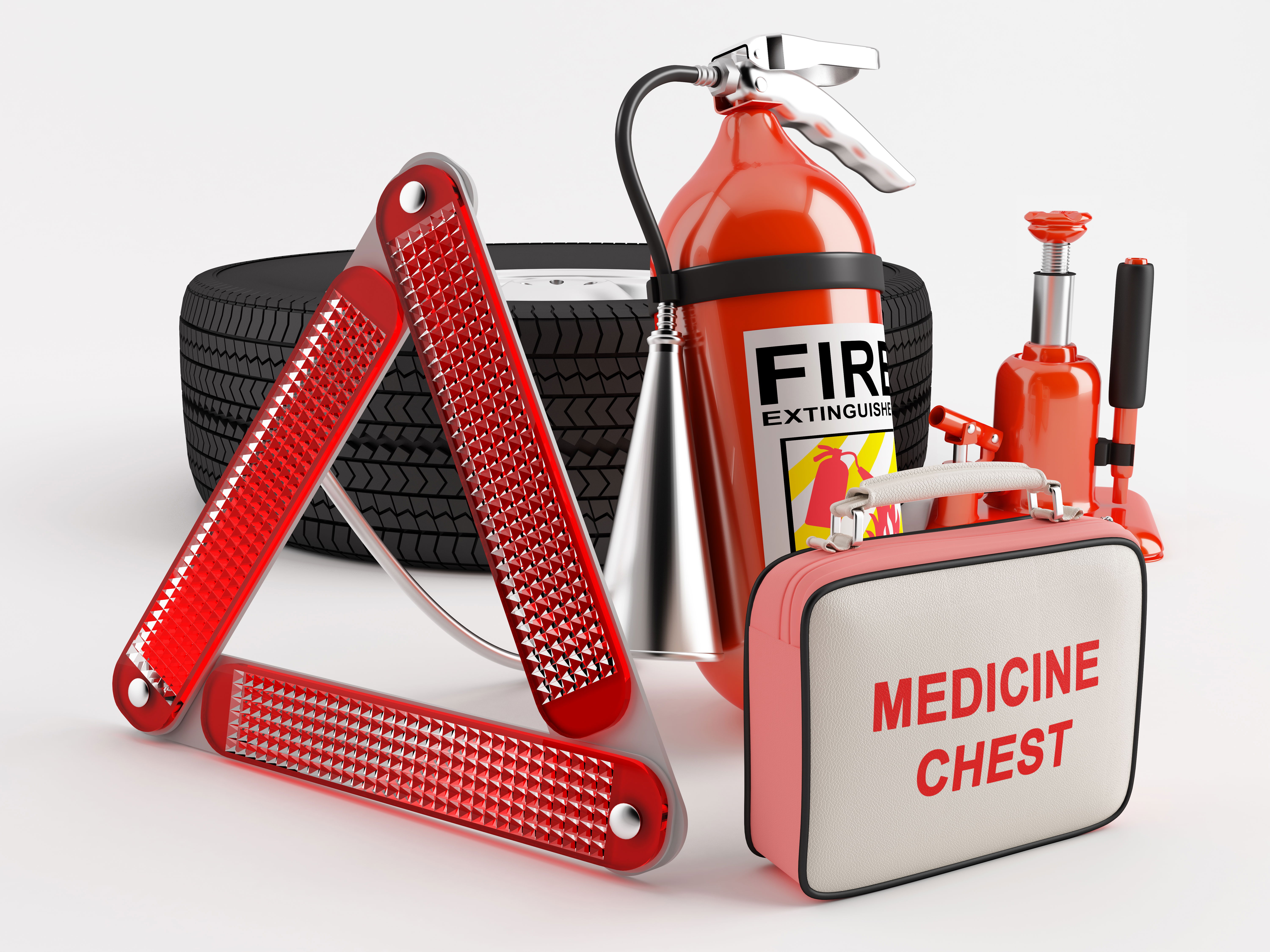 Road trip essentials: emergency kit.