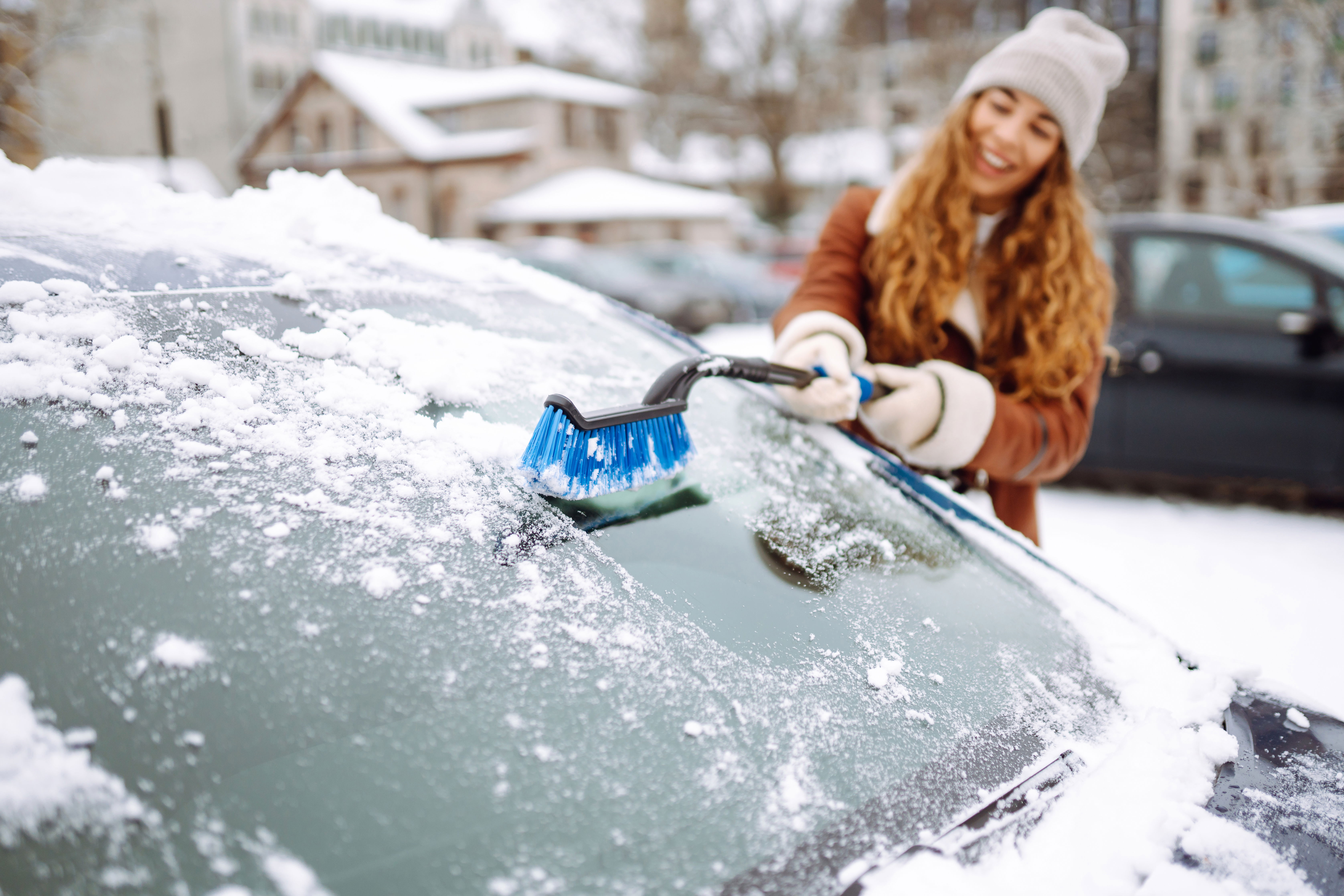 Winter driving survival kit: snow brush and ice scrapper.