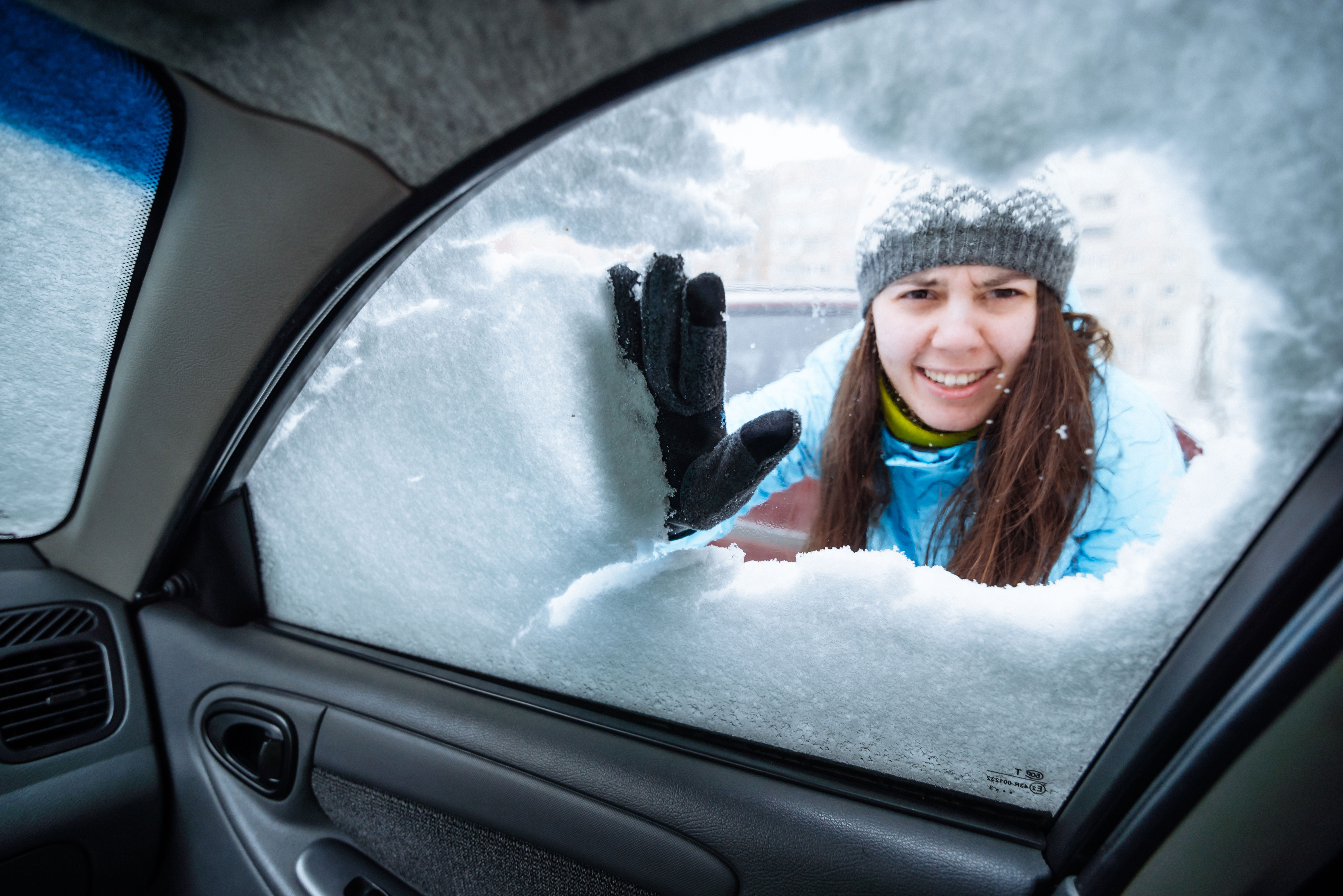 Winter driving survival kit: warm clothing and gloves.