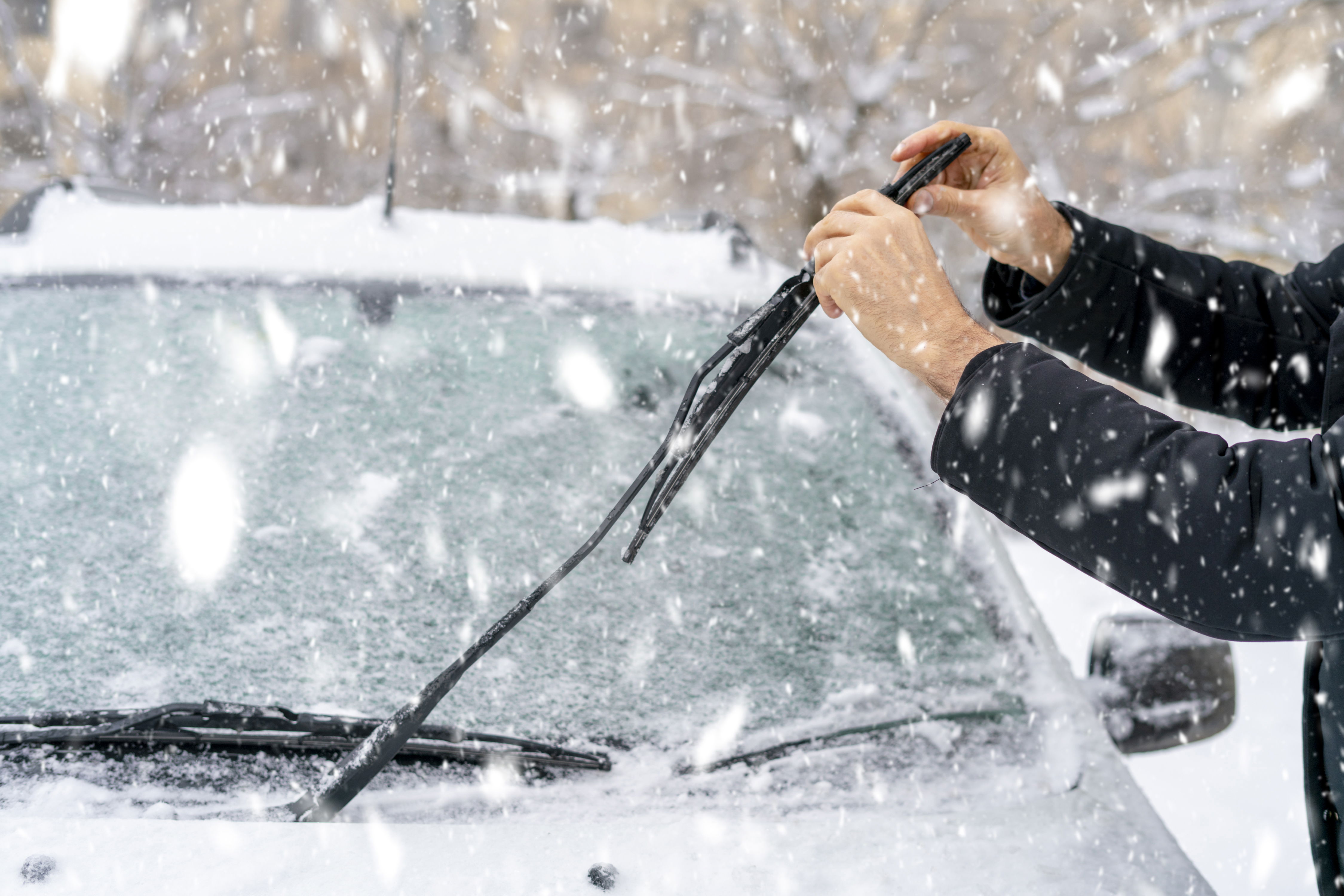 Winter driving survival kit: windshield wiper blades.