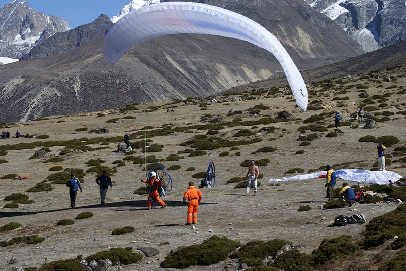 Paramotors over Everest