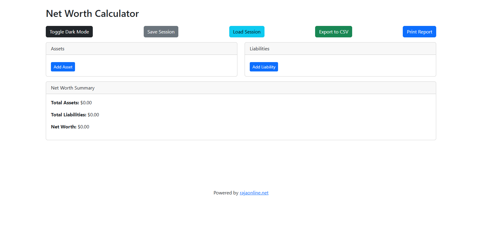 Net Worth Calculator