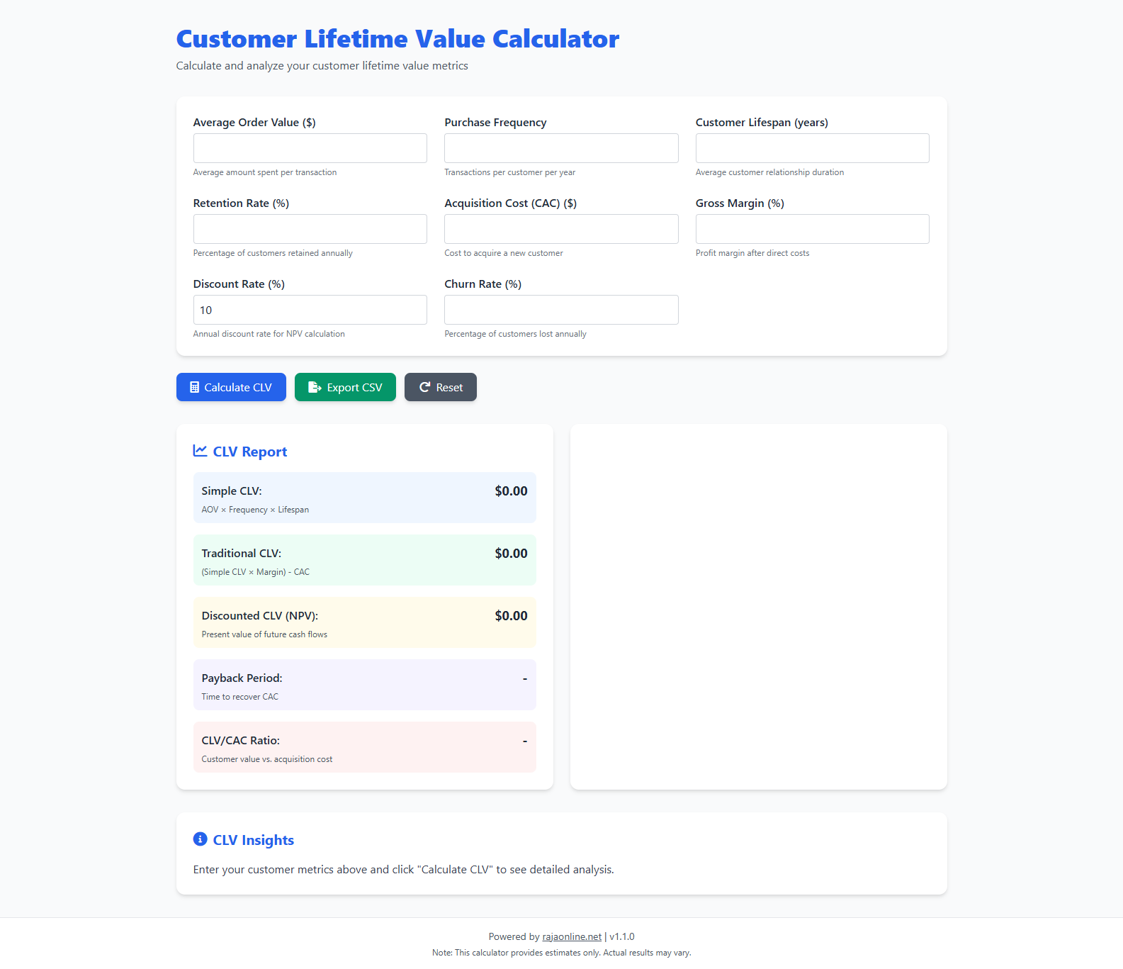 Customer Lifetime Value Calculator