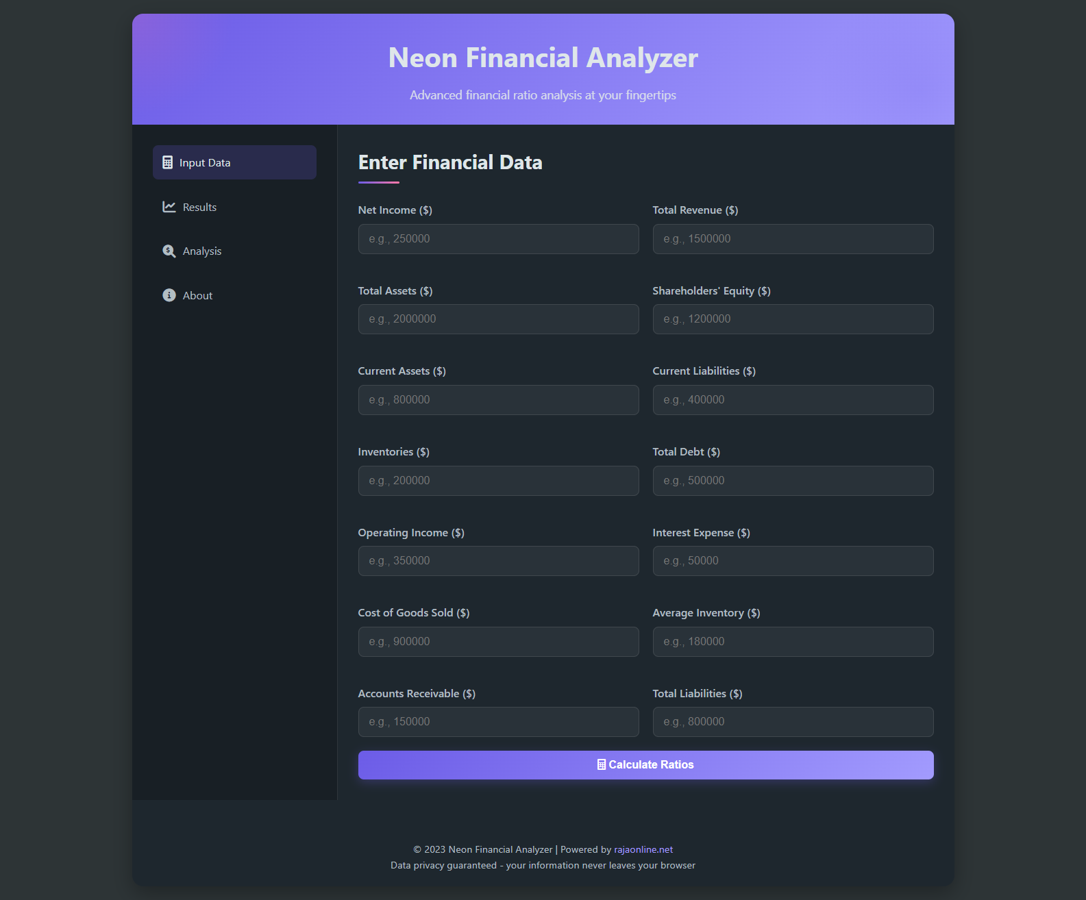 Neon Financial Analyzer