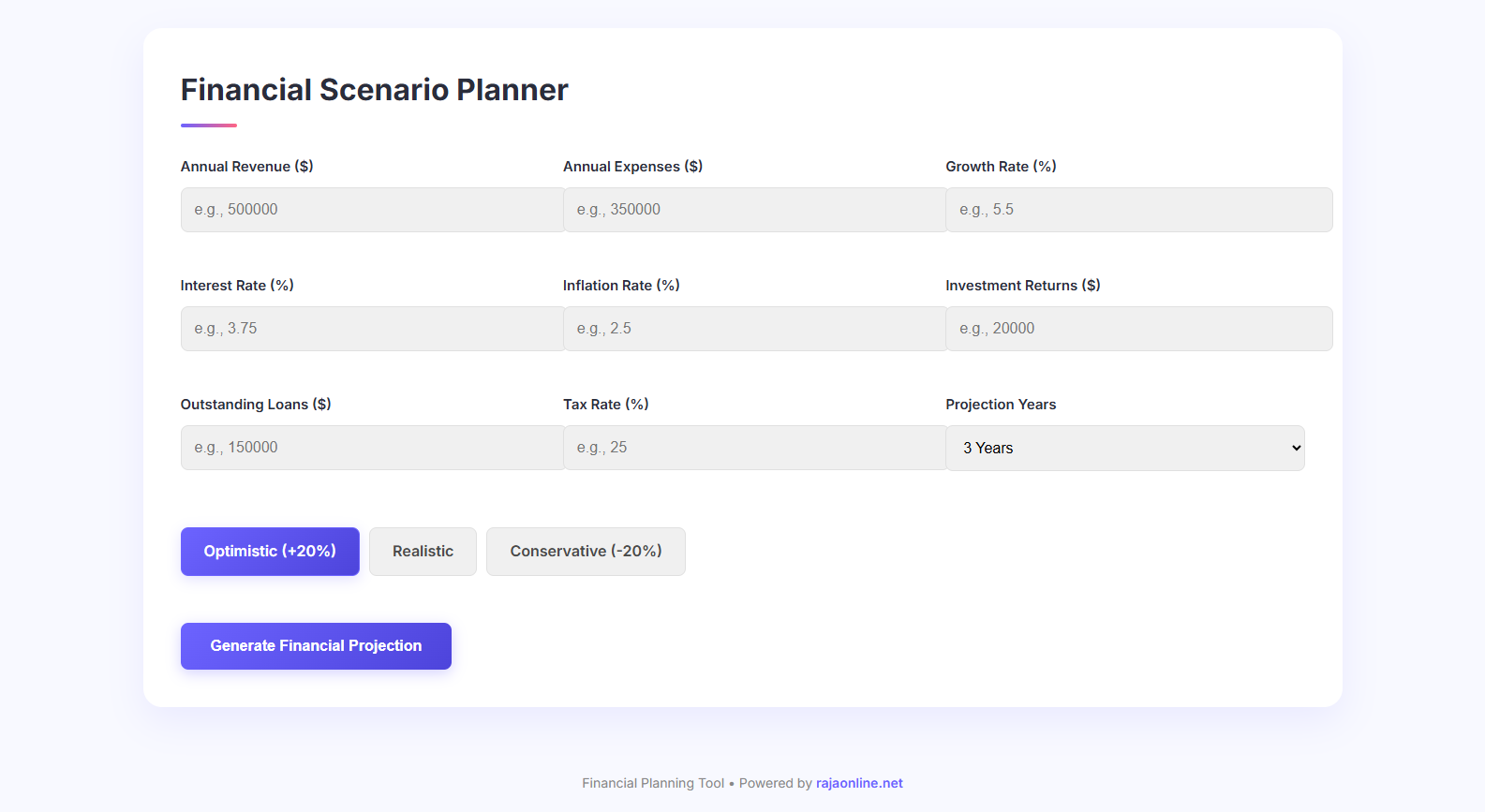 Financial Scenario Planner