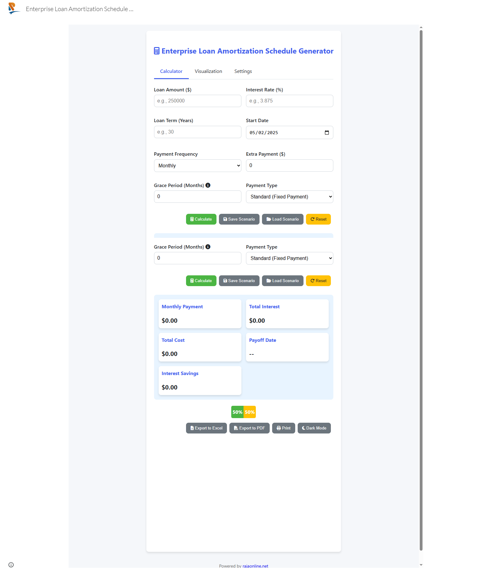Enterprise Loan Amortization Schedule Generator
