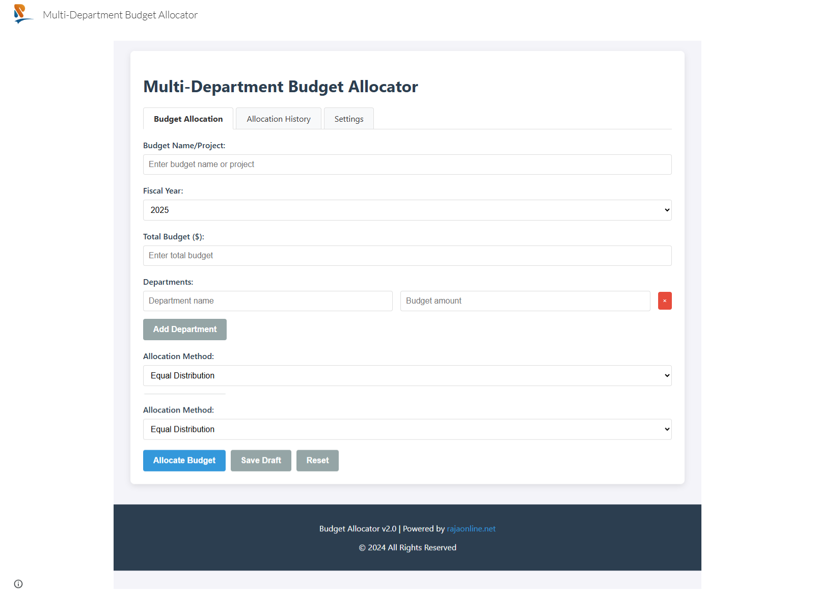 Multi-Department Budget Allocator