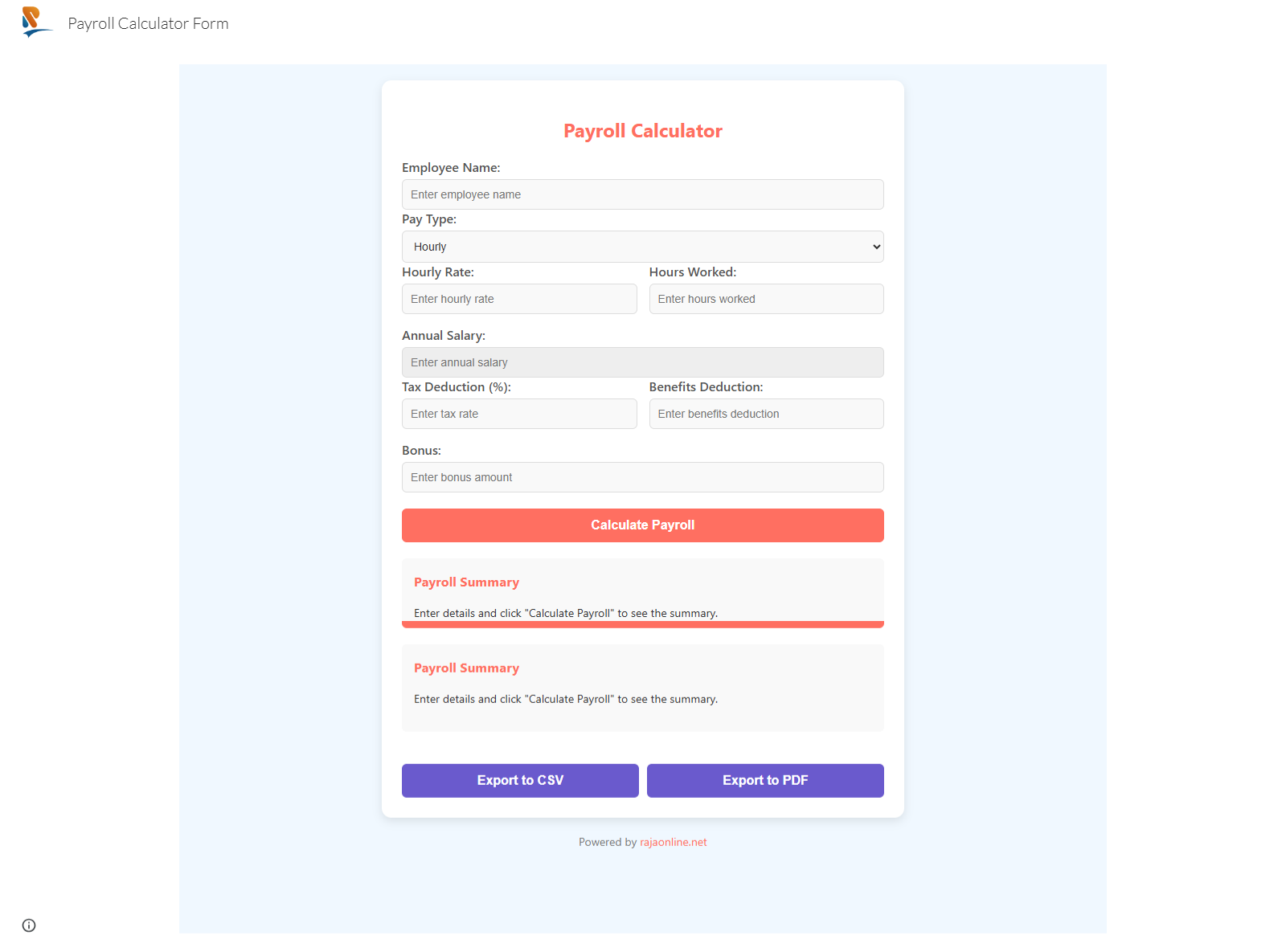 Payroll Calculator