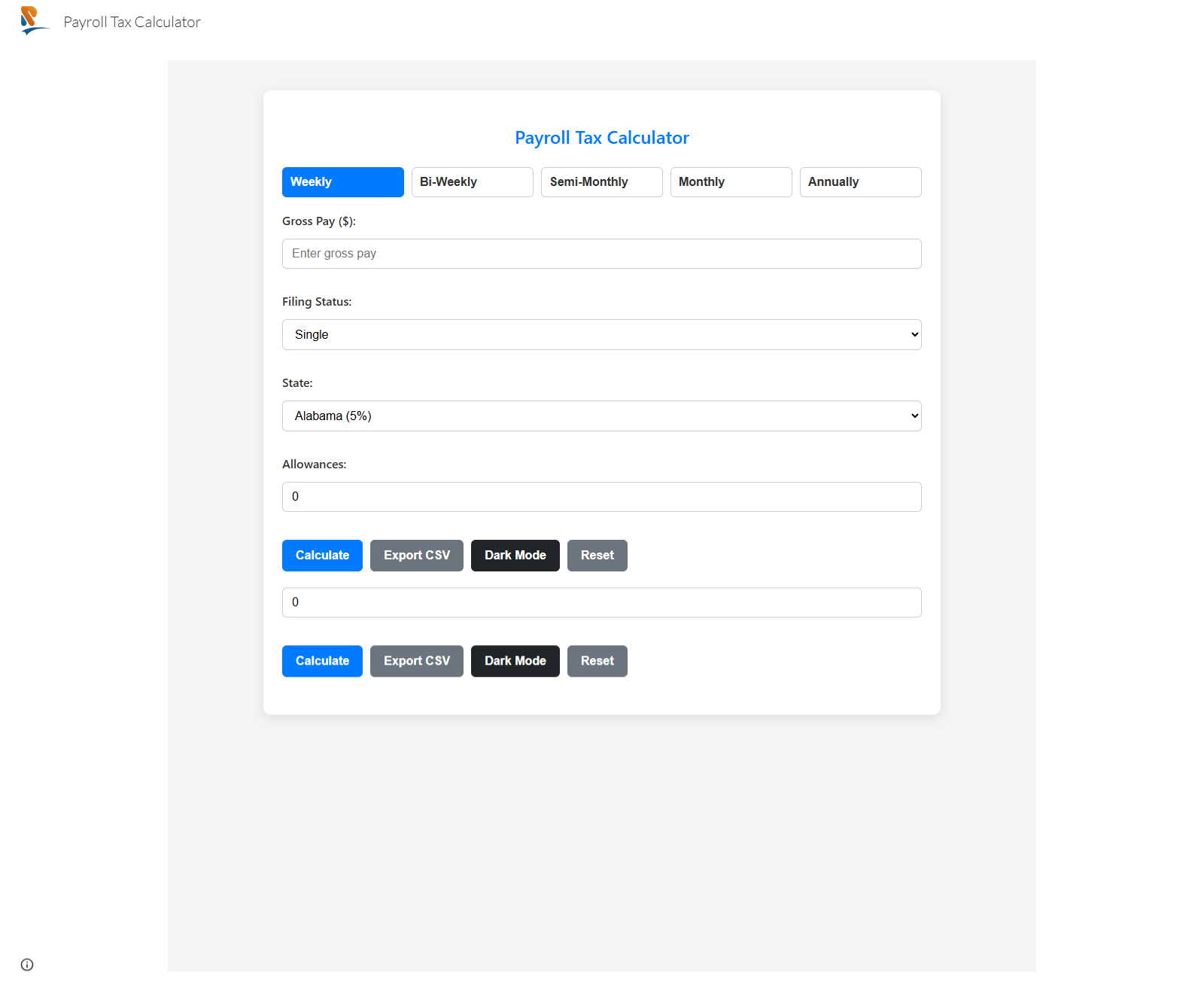 Payroll Tax Calculator