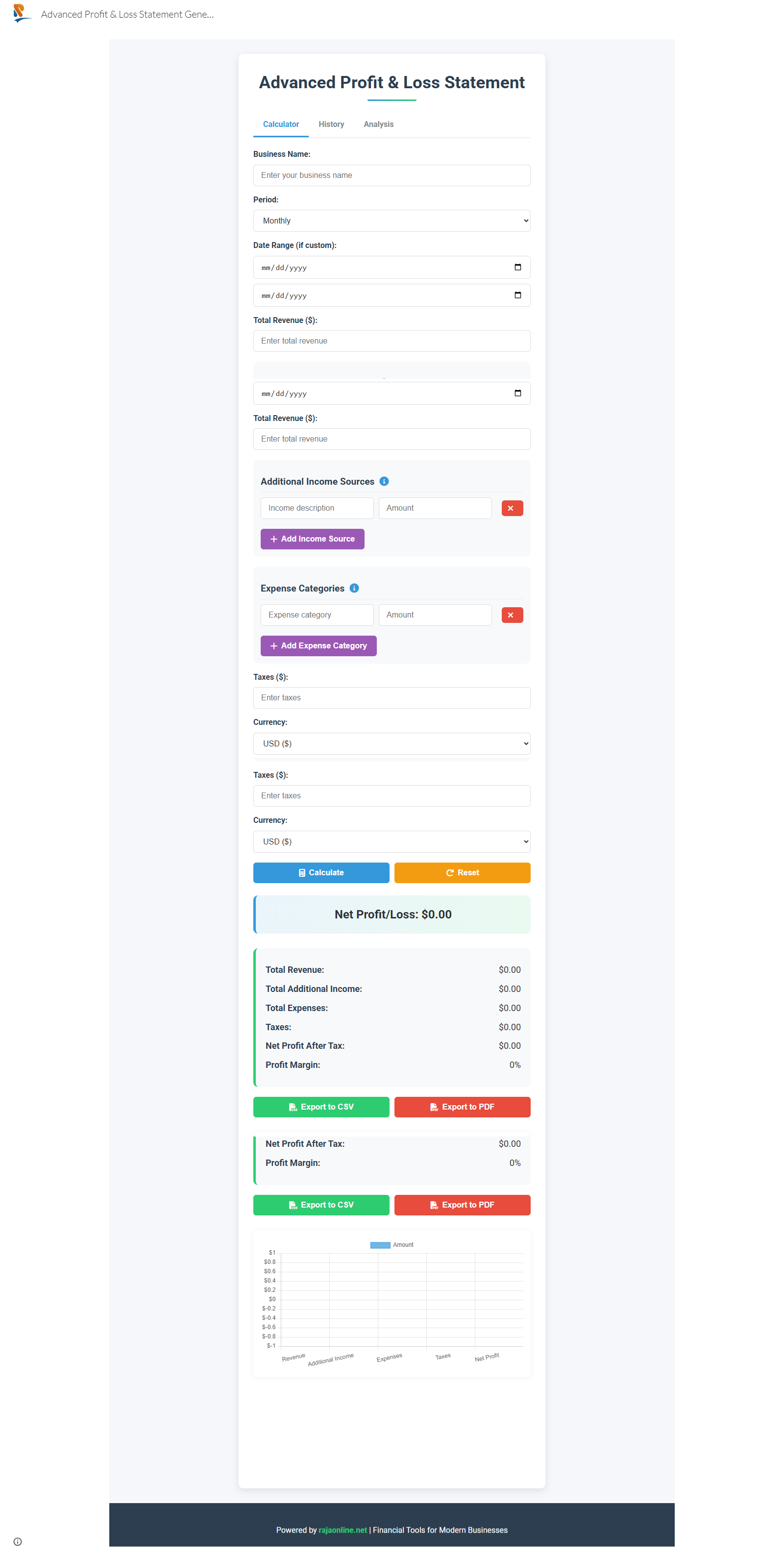 Advanced Profit & Loss Statement Generator