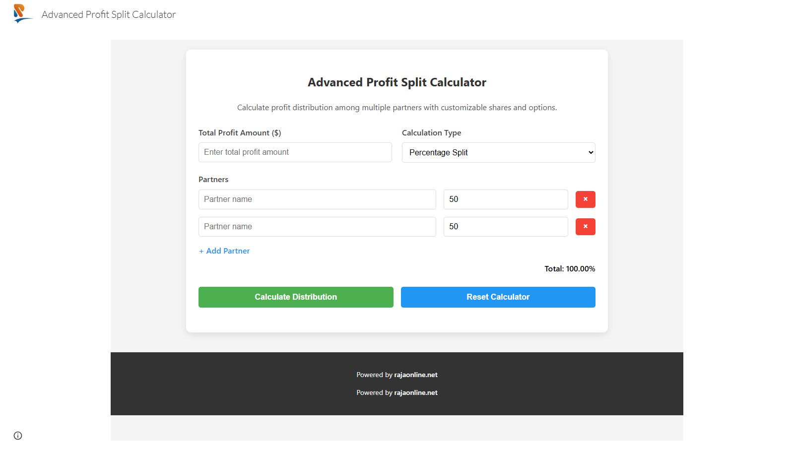 Advanced Profit Split Calculator