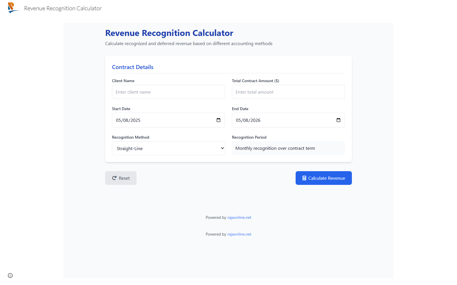 Revenue Recognition Calculator