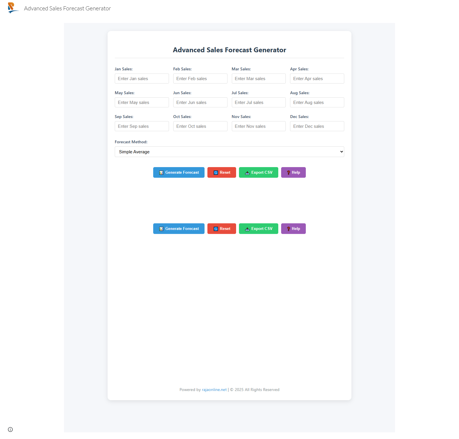 Advanced Sales Forecast Generator