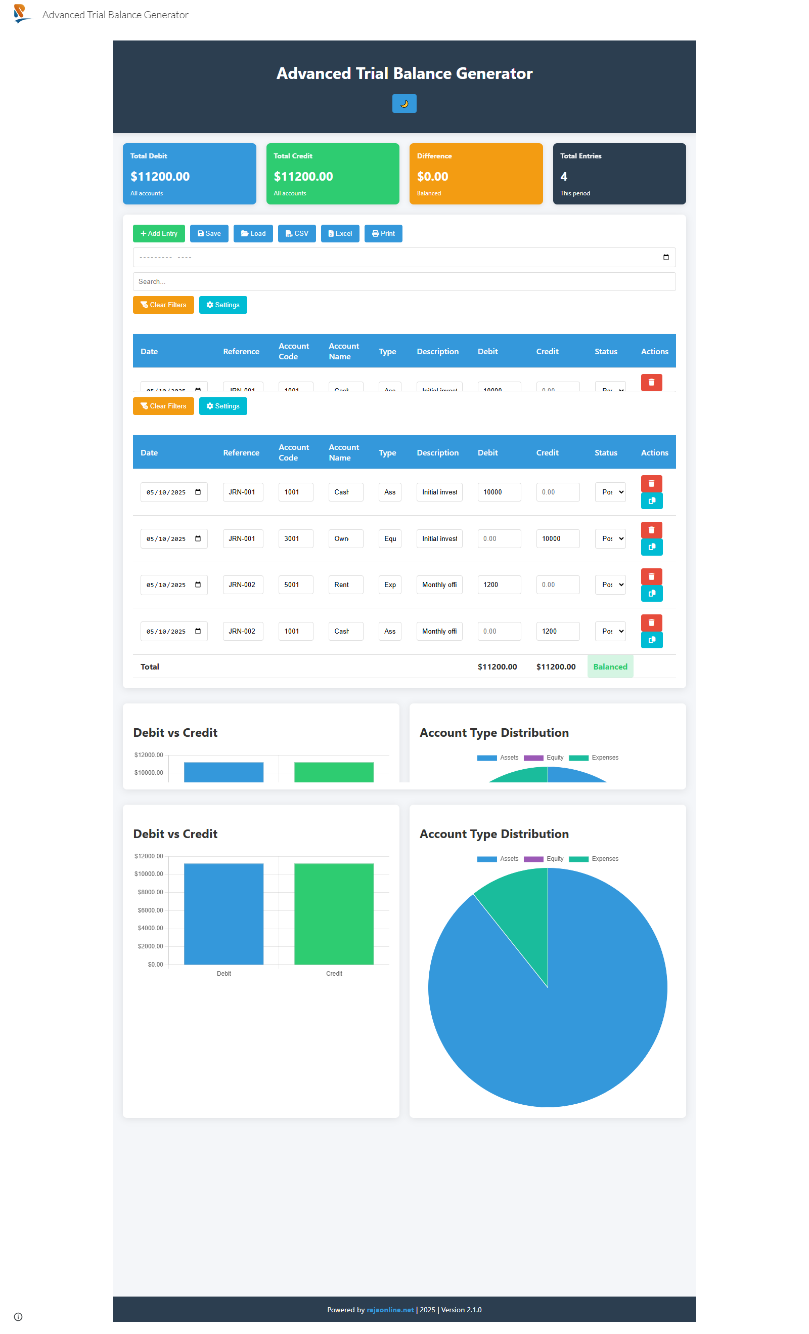 Advanced Trial Balance Generator