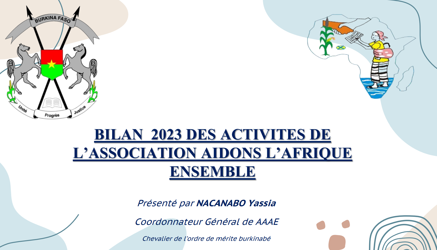 BILAN 2023 DES ACTIVITES DE L’ASSOCIATION AIDONS L’AFRIQUE ENSEMBLE