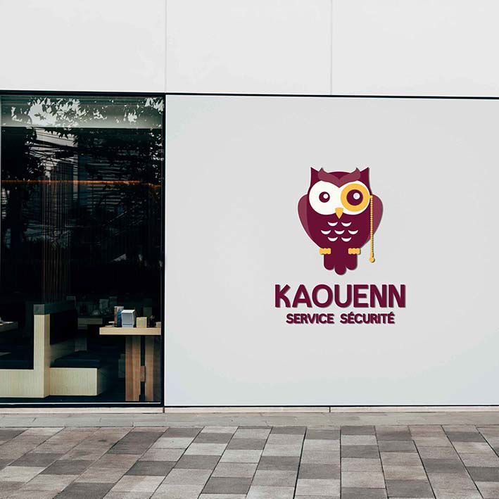 Logo Kaouenn sur devanture de café à Nantes