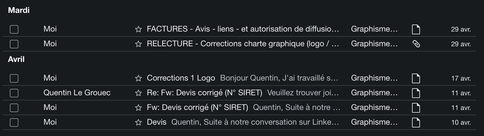 planning de création graphique sur 3 semaines Kaouenn sécurité Nantes