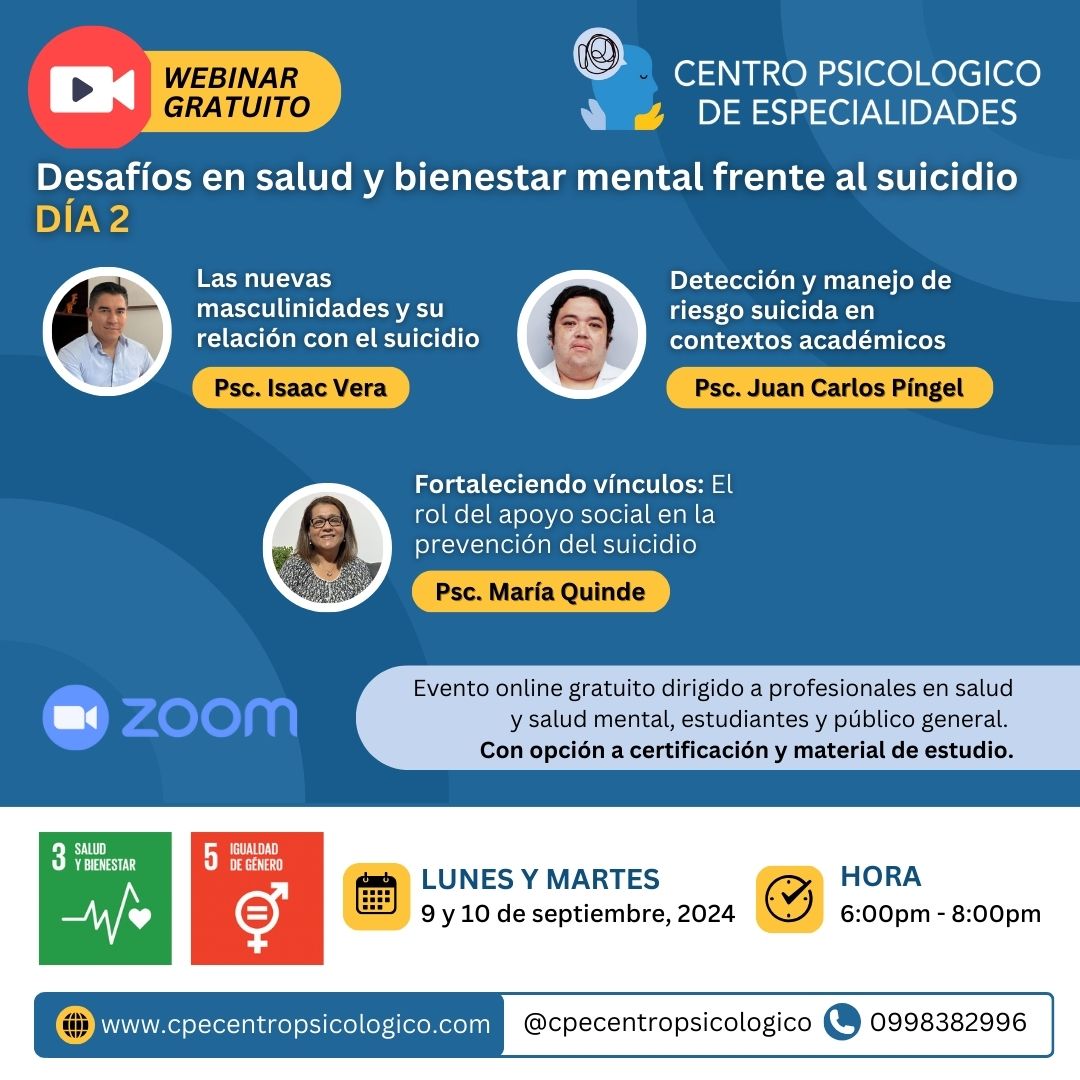 WEBINAR: Desafíos en salud y bienestar mental frente al suicidio