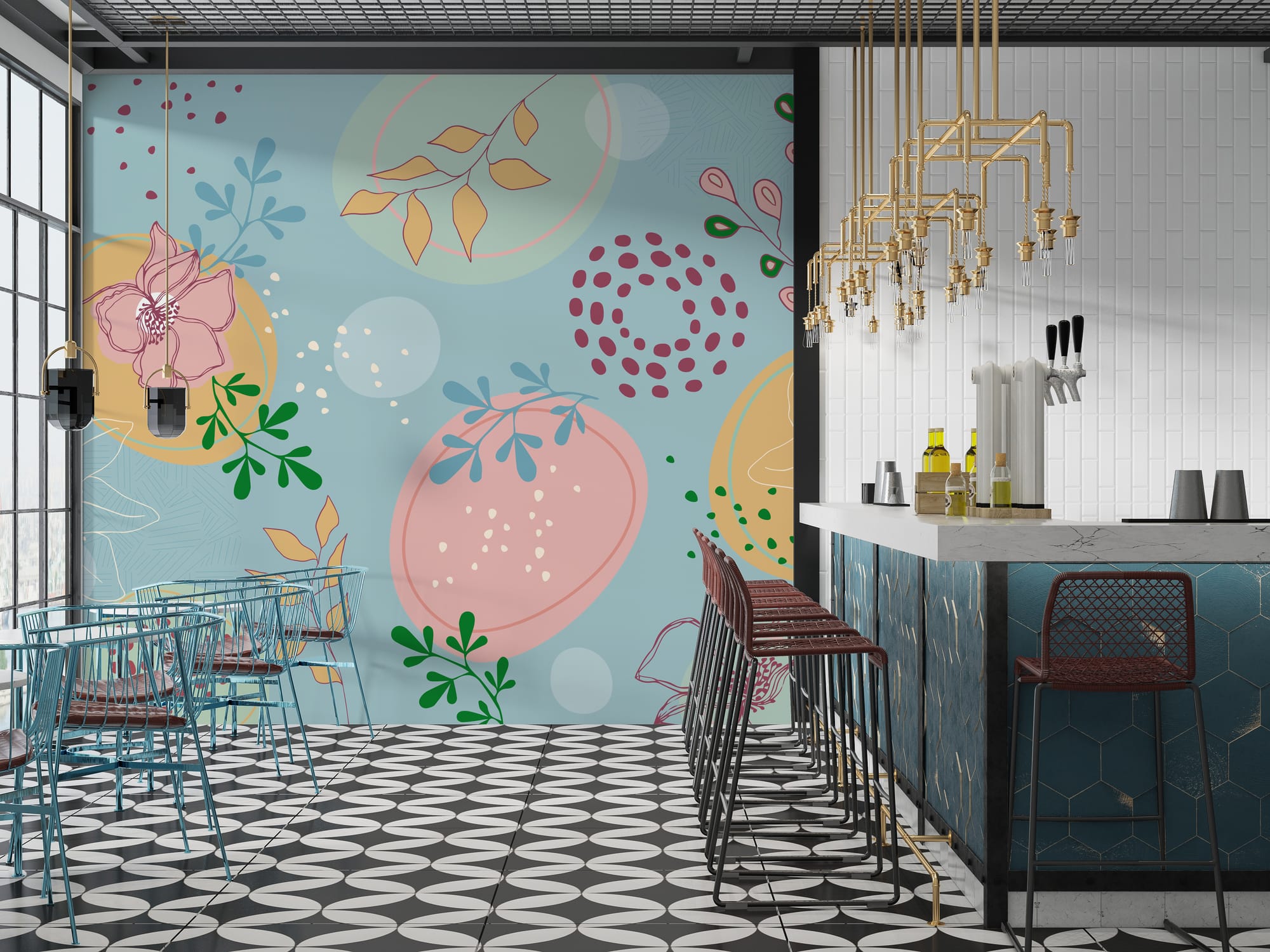 טפטים למסעדות, פינות מיוחדות, בתי קפה, חנויות