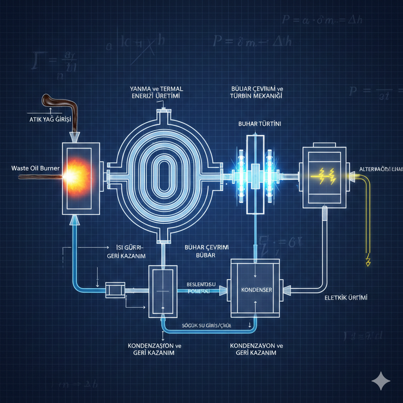 Atık Yağ Geri Kazanımlı Buhar Türbini Enerji Santrali