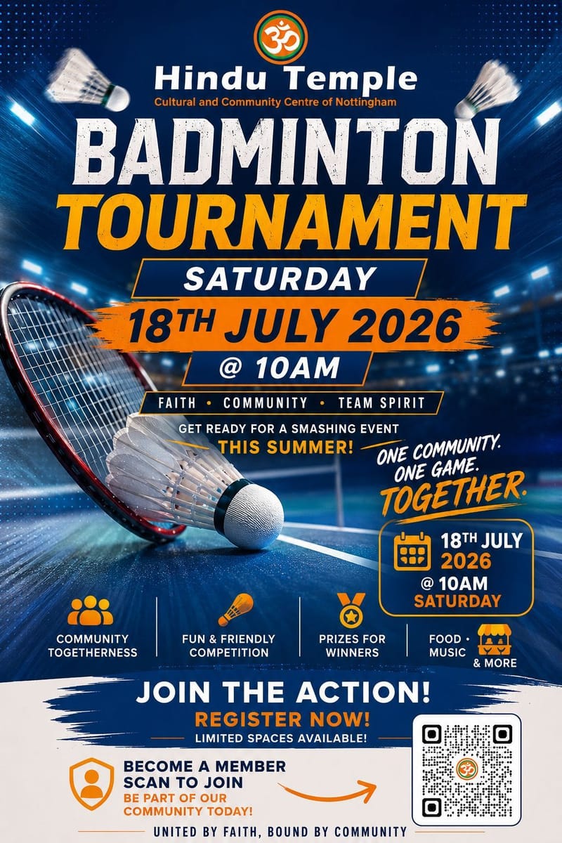 Badminton Tournament - Saturday 18th July 2026
