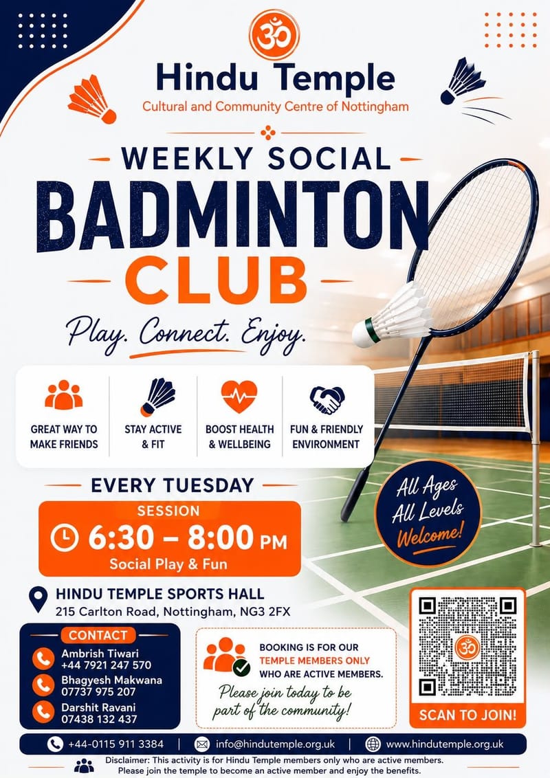 Badminton Club - Every Tuesdays