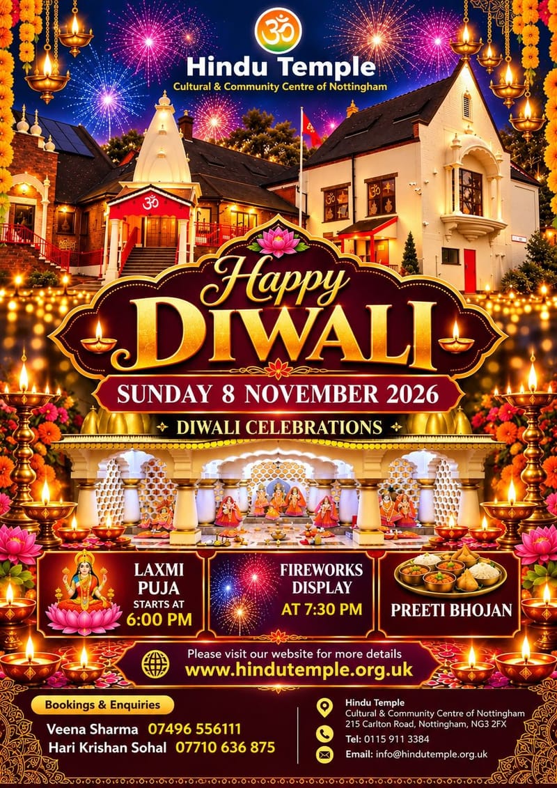 2026 - Diwali - 8th November 2026 @ 6pm