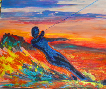 skiing the surf