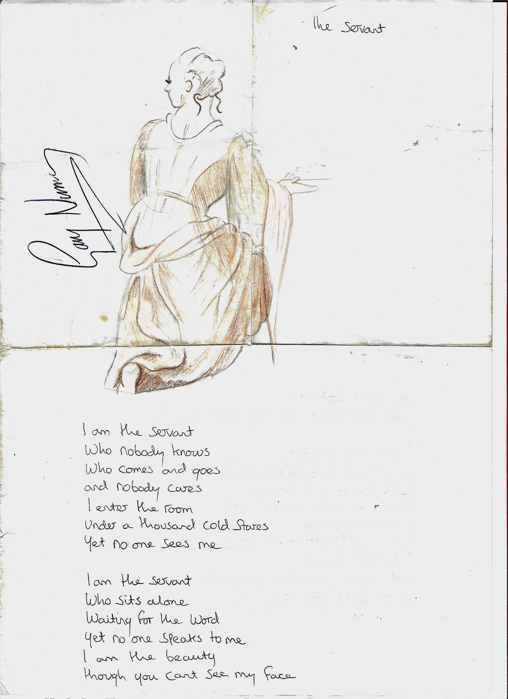 autographed poem/ illustration of mine