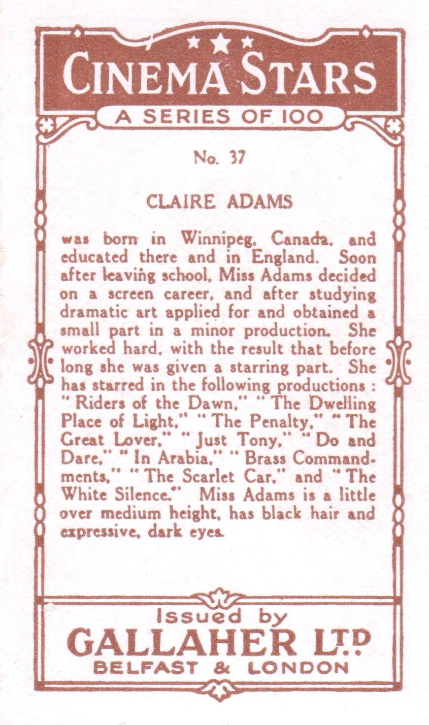 CLAIRE ADAMS