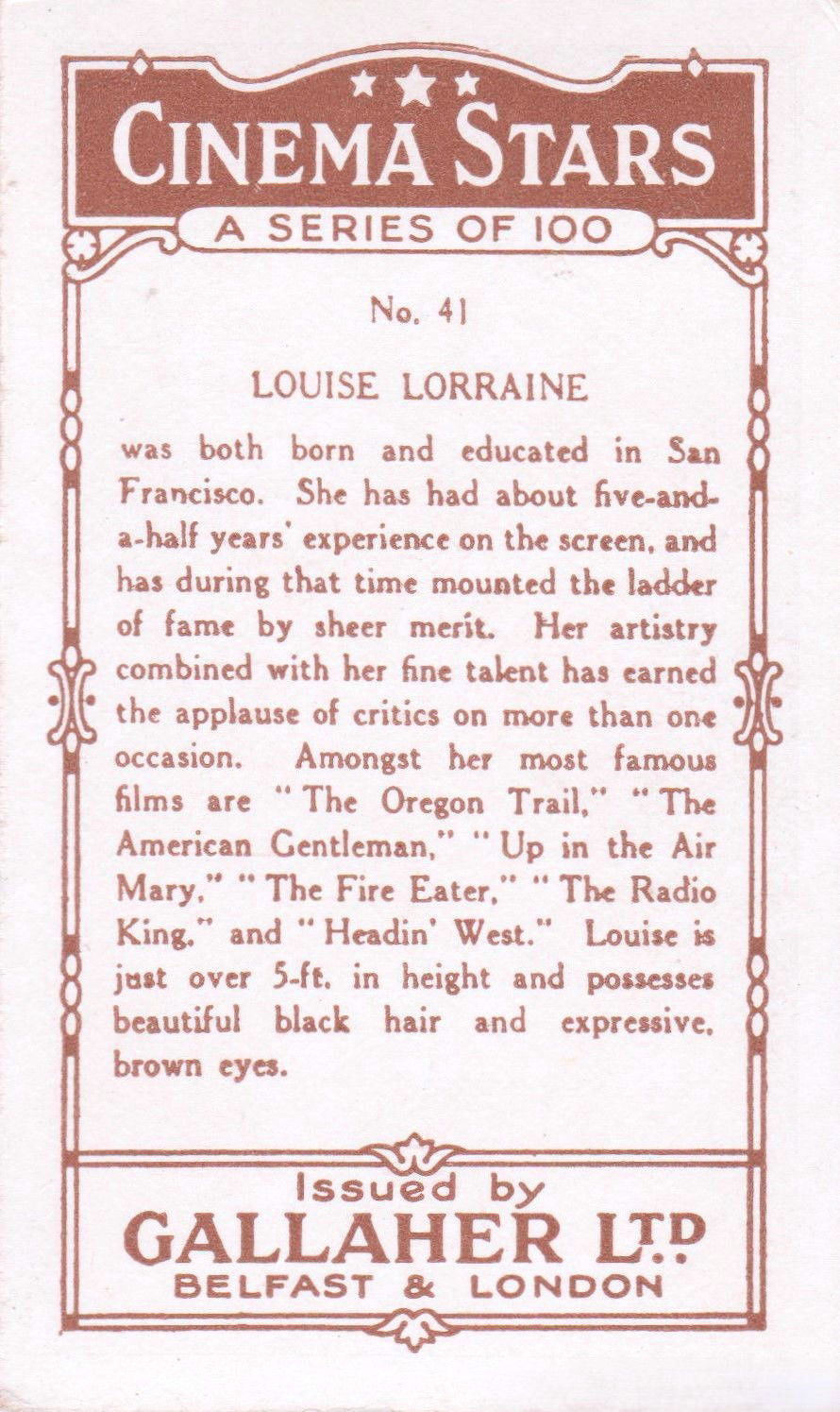 LOUISE LORRAINE