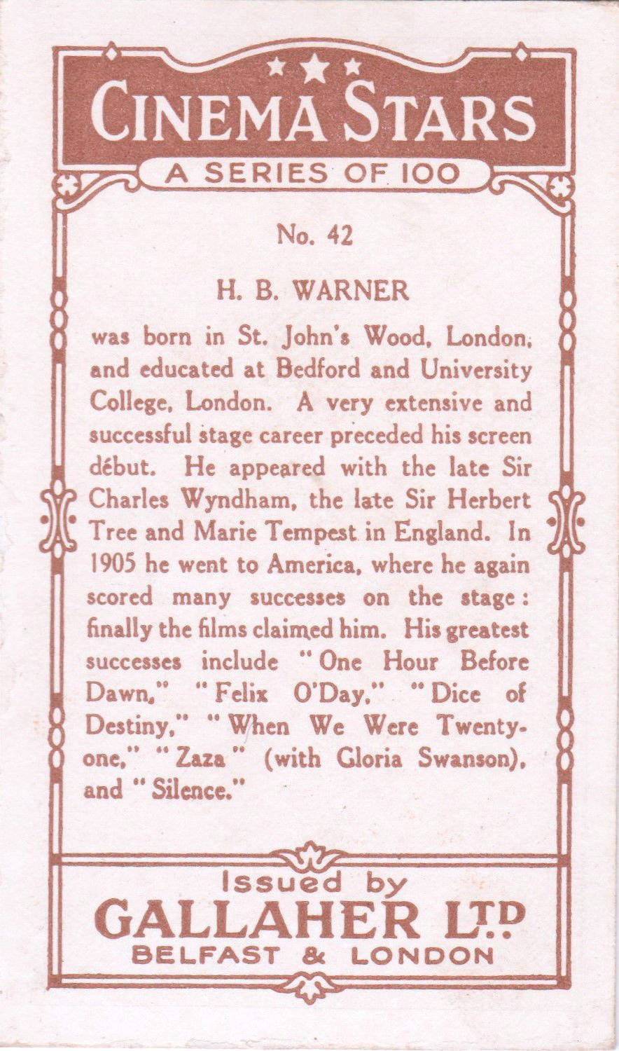H. B. WARNER