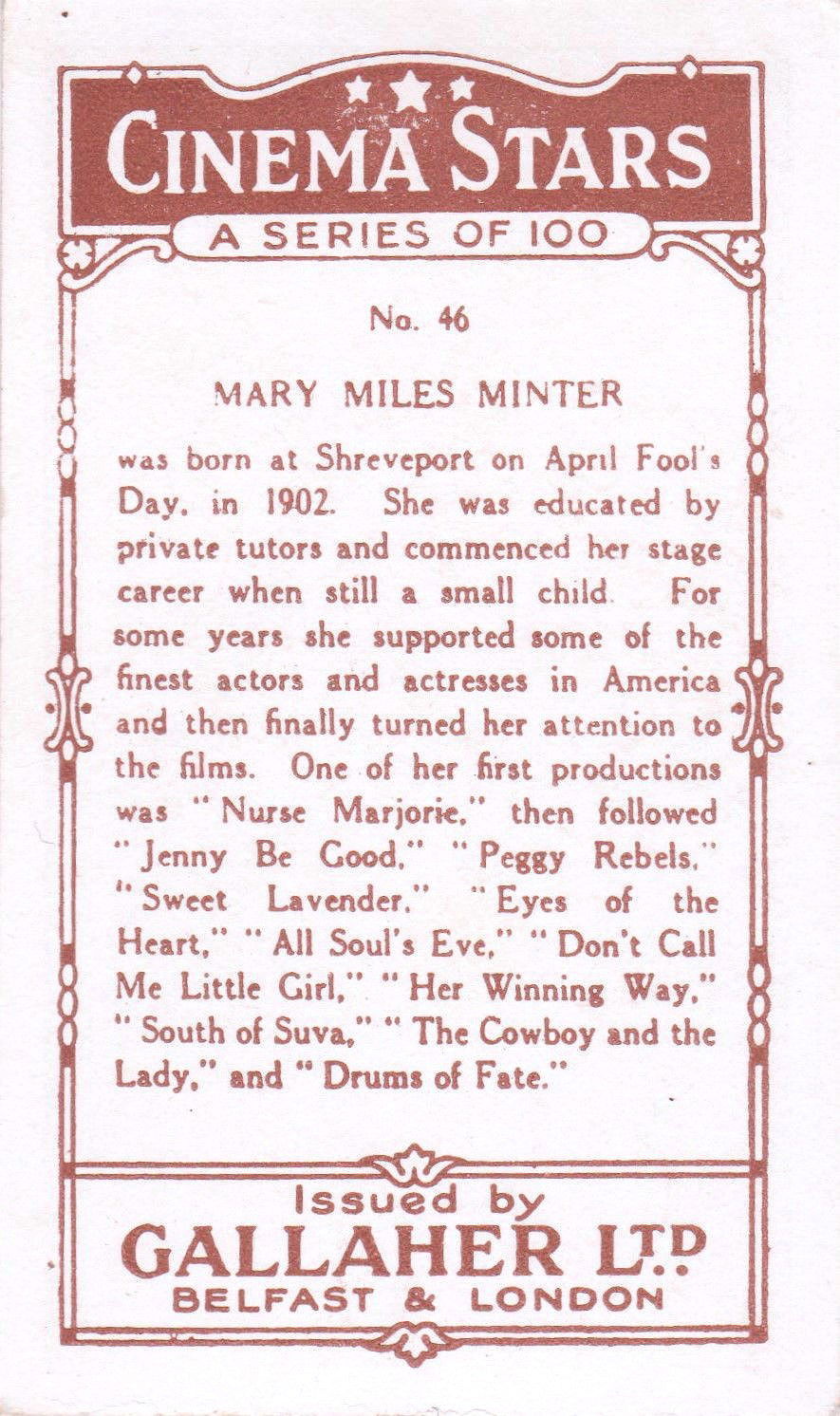 MARY MILES MINTER