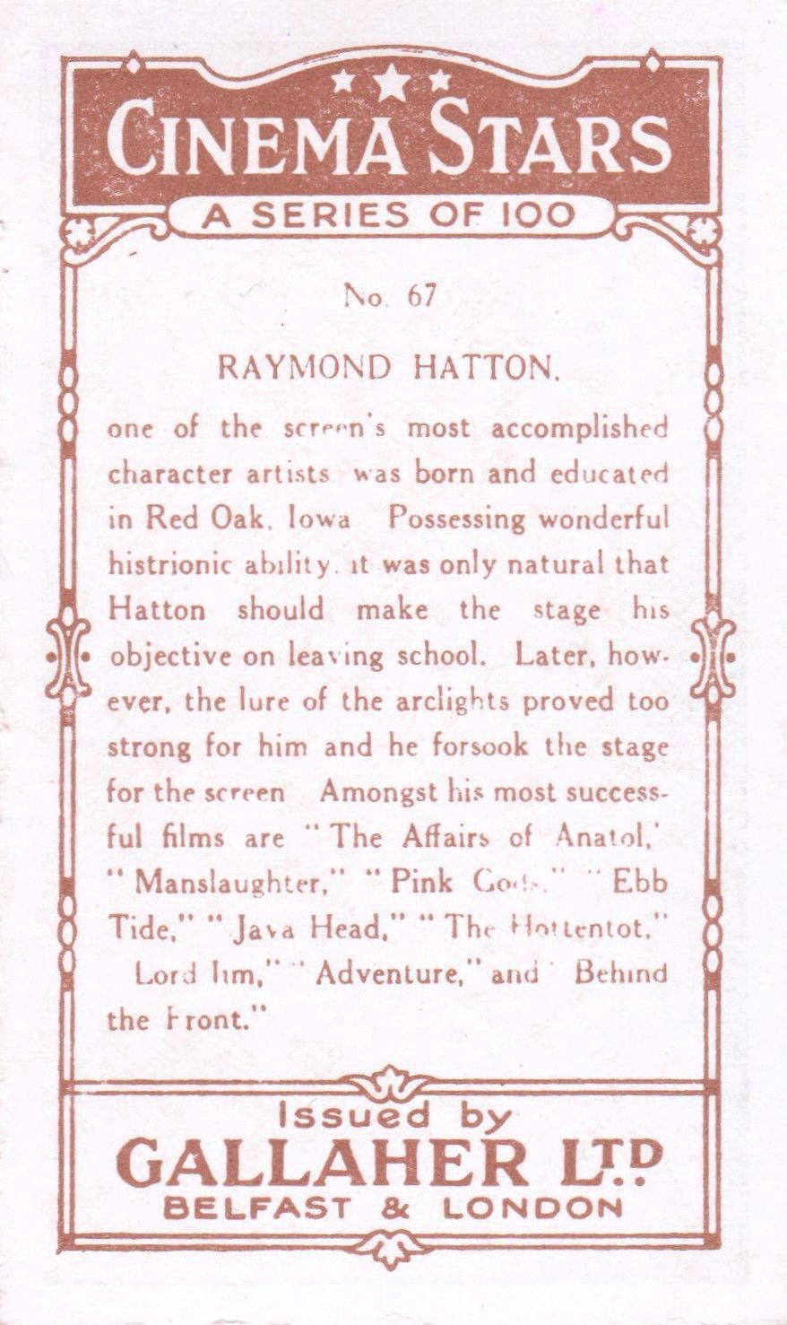 RAYMOND HATTON