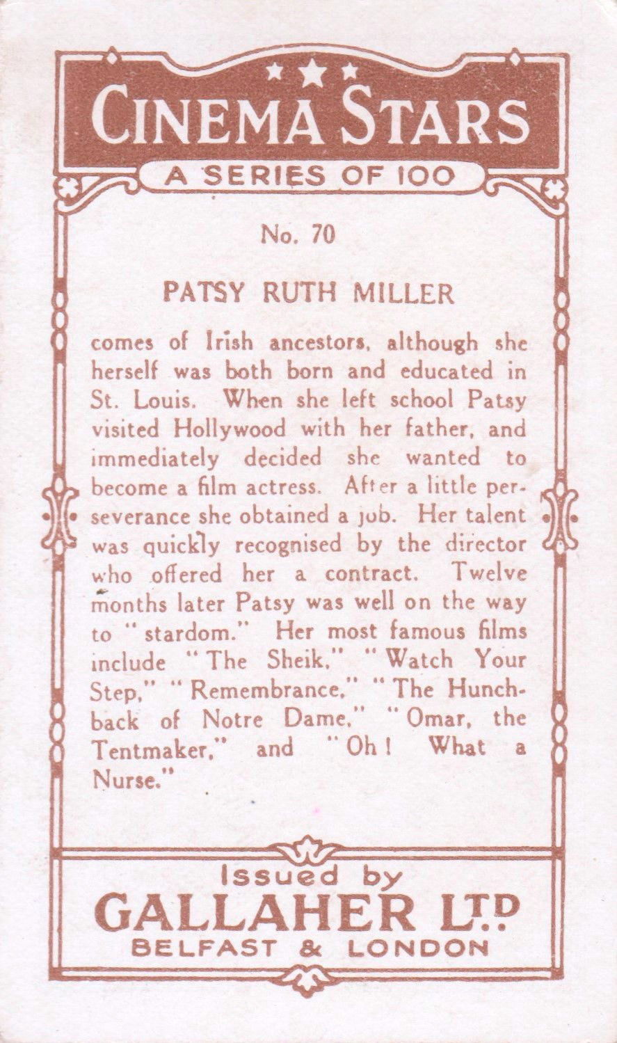 PATSY RUTH MILLER