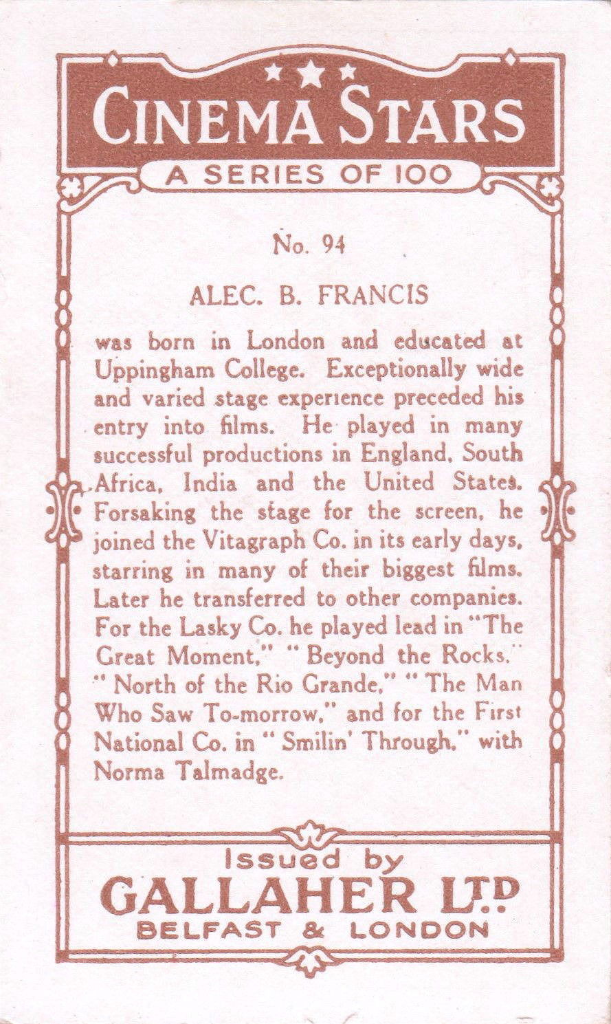ALEC B. FRANCIS