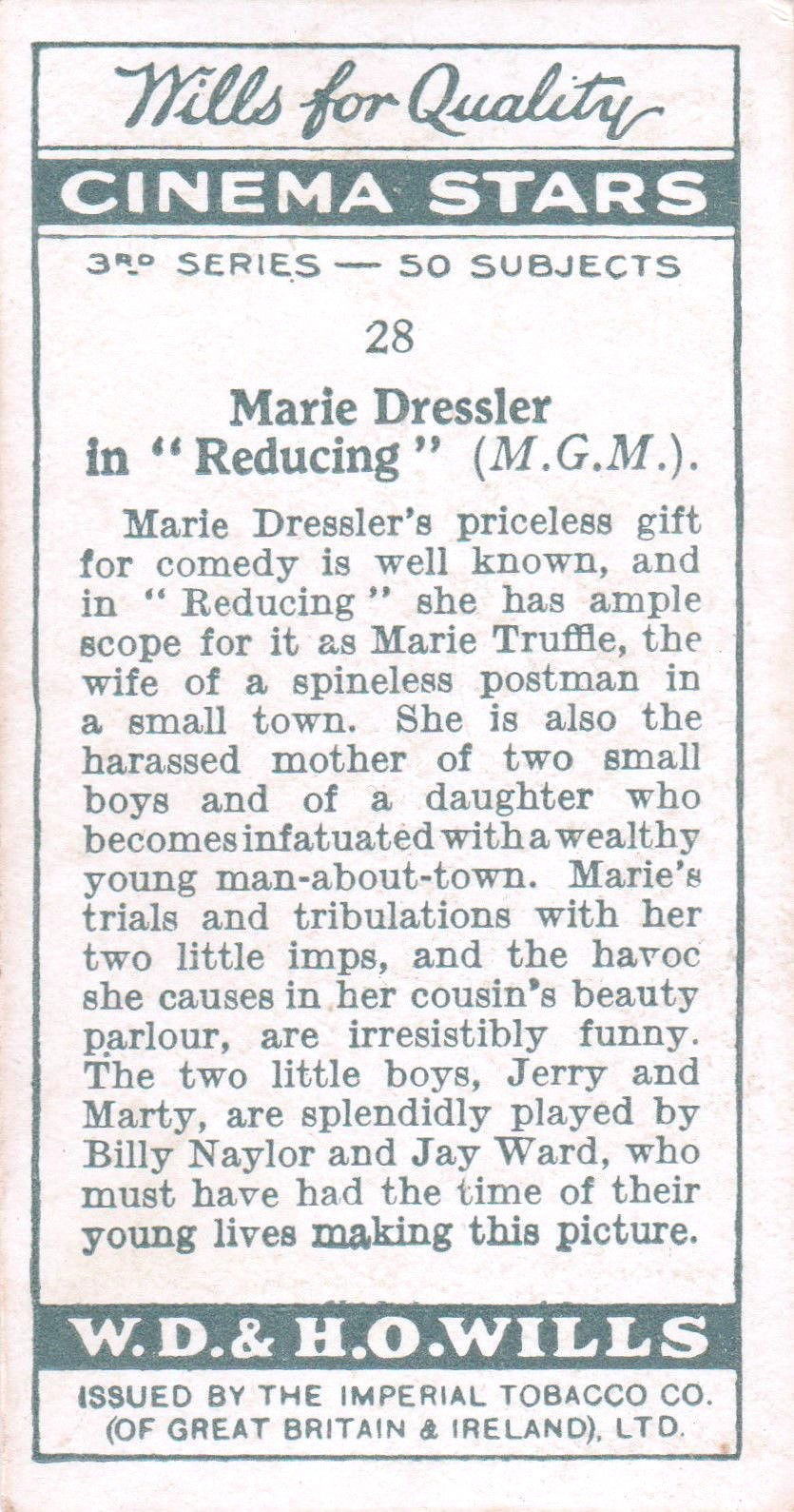 MARIE DRESSLER in "REDUCING"