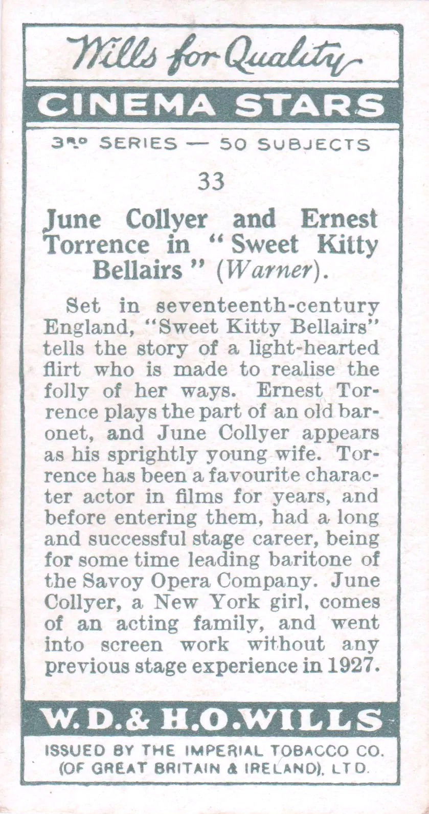 JUNE COLLYER & ERNEST TORRENCE IN "SWEET KITTY BELLAIRS"