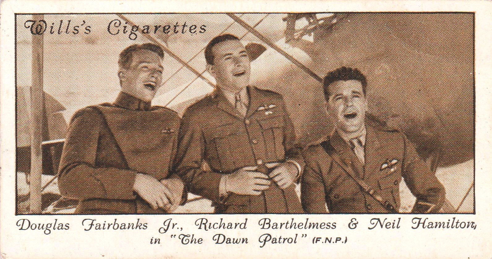DOUGLAS FAIRBANKS JR., RICHARD BARTHELMESS & NEIL HAMILTON in "THE DAWN PATROL"
