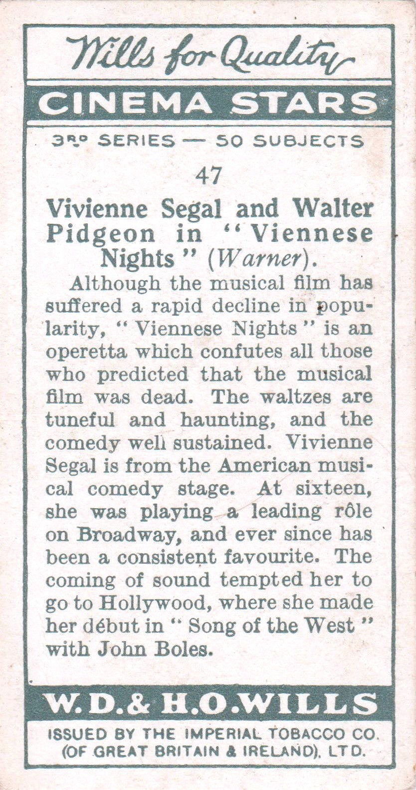 VIVIENNE SEGAL & WALTER PIDGEON in "VIENNESE NIGHTS"