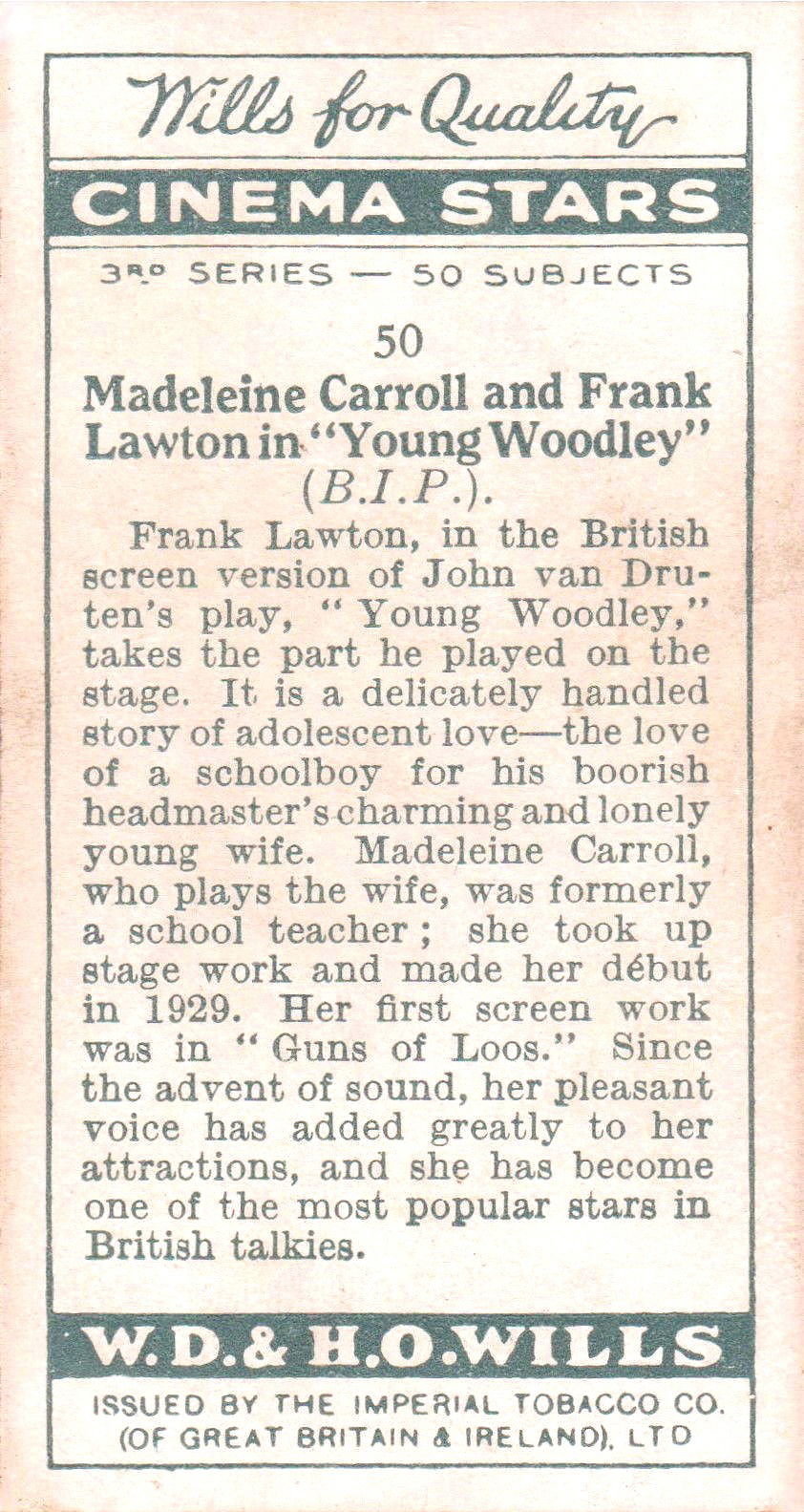 MADELEINE CARROLL & FRANK LAWTON in "YOUNG WOODLEY"