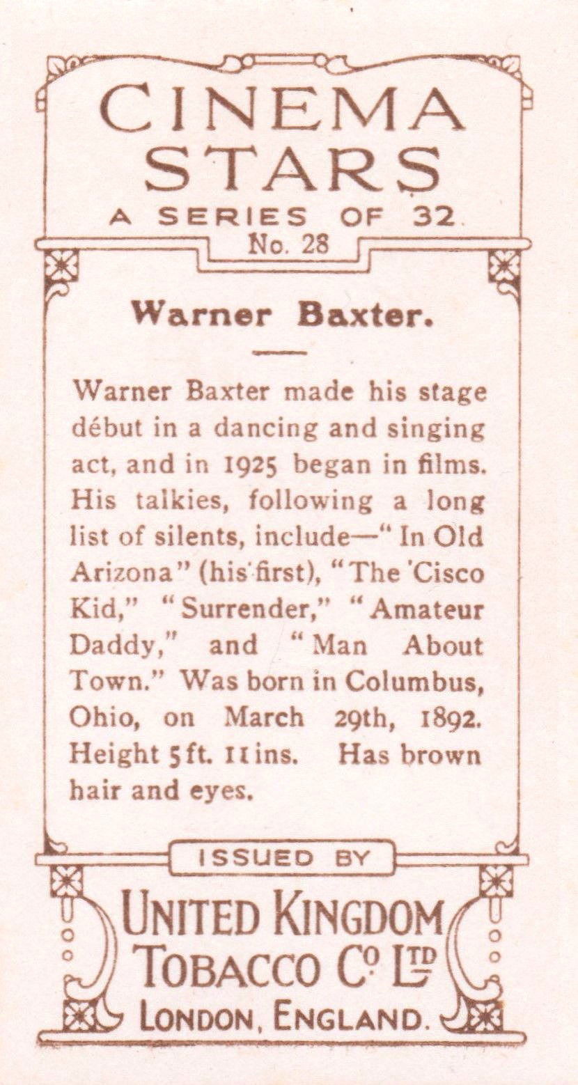 WARNER BAXTER